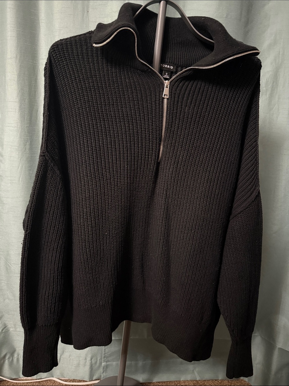 Torrid Black Quarter Zip Pullover Sweater